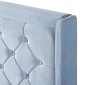 Κρεβάτι Διπλό ArteLibre ANNONA Γαλάζιο Βελούδο (Στρώμα 160x200cm)