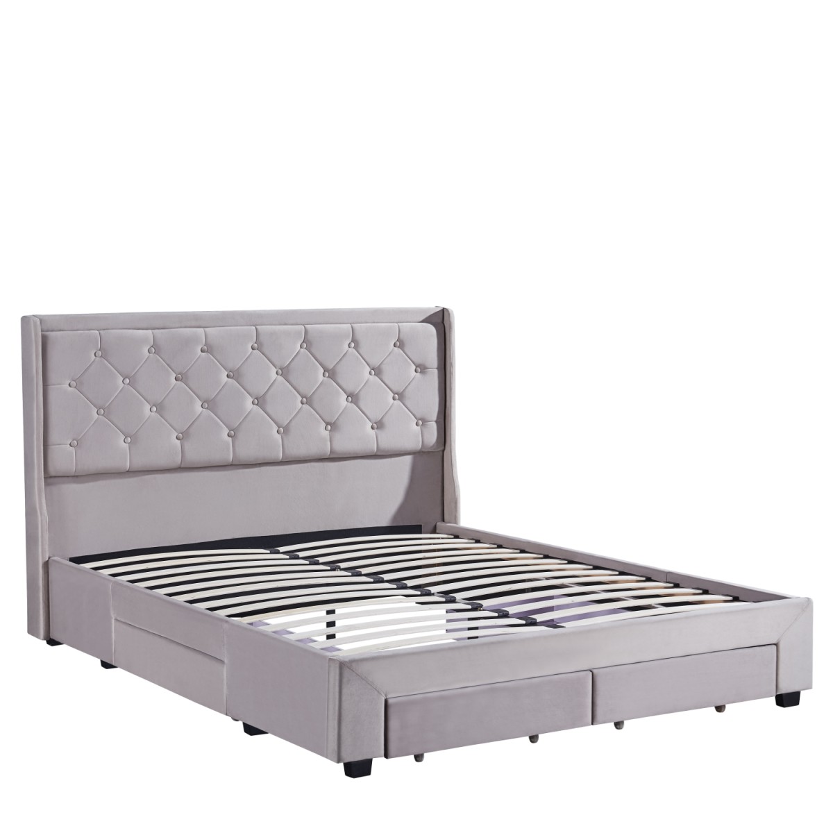 Κρεβάτι Διπλό ArteLibre ANNONA Ivory Βελούδο (Στρώμα 160x200cm)