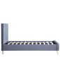 Κρεβάτι Μονό ArteLibre TULIP Σκούρο Γκρι Βελούδο 206x100x110cm (Στρώμα 90x190cm)
