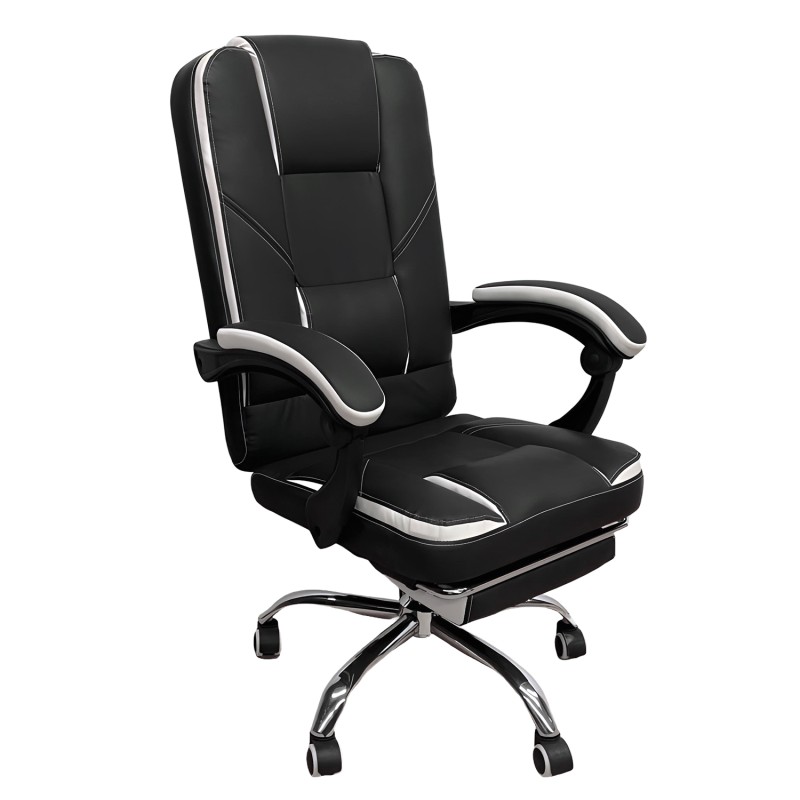 Καρέκλα Γραφείου OPTISEAT Μαύρο/Λευκό PVC/Μέταλλο 67x65x105-115cm