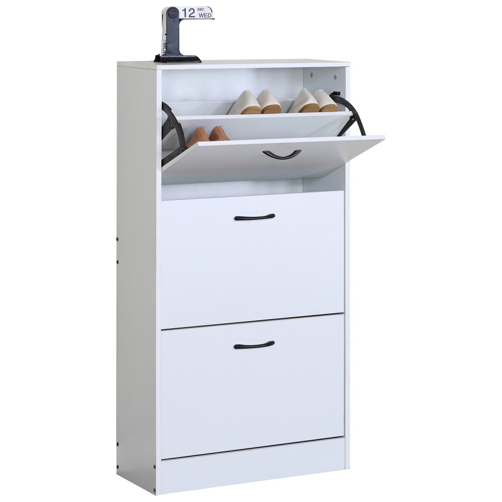 Παπουτσοθήκη ArteLibre BRANTLEY Λευκό Μοριοσανίδα 60x24x116cm