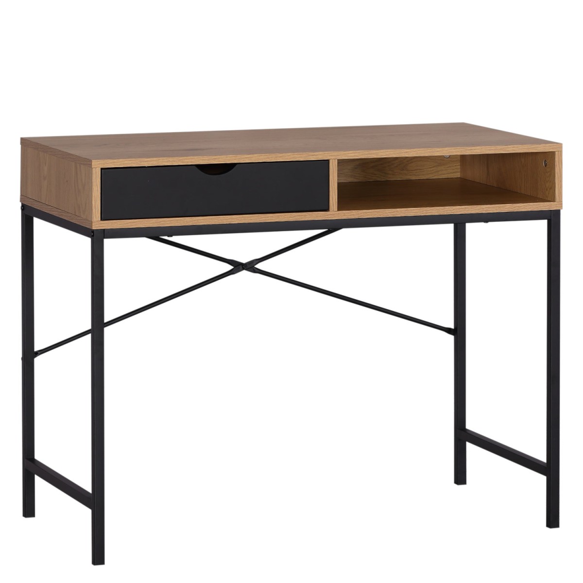 Γραφείο ArteLibre FENWICK Δρυς/Μαύρο Μοριοσανίδα/Μέταλλο 98x48x76.3cm Γραφείο ArteLibre FENWICK Δρυς/Μαύρο Μοριοσανίδα/Μέταλλο 98x48x76.3cm