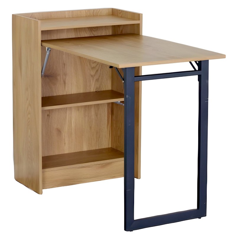 Γραφείο ArteLibre GALWYN Πτυσσόμενο Δρυς/Μαύρο Μοριοσανίδα/Μέταλλο 102x58x85.5cm Γραφείο ArteLibre GALWYN Πτυσσόμενο Δρυς/Μαύρο Μοριοσανίδα/Μέταλλο 102x58x85.5cm