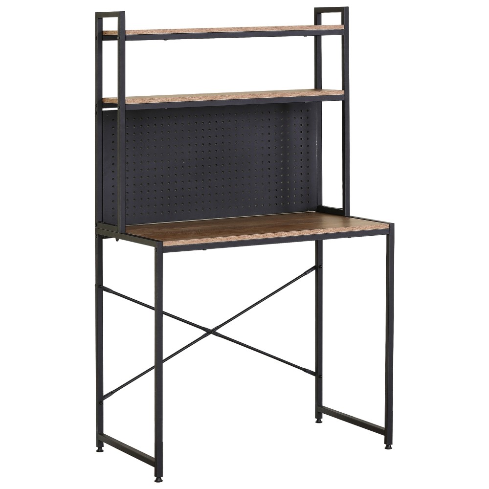 Γραφείο ArteLibre OSWELL Με Ράφια Μαύρο/Δρυς Μέταλλο/Μοριοσανίδα 84x50x148.5cm Γραφείο ArteLibre OSWELL Με Ράφια Μαύρο/Δρυς Μέταλλο/Μοριοσανίδα 84x50x148.5cm