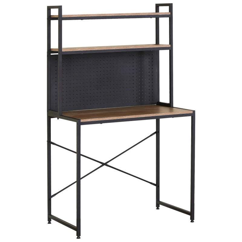 Γραφείο ArteLibre OSWELL Με Ράφια Μαύρο/Δρυς Μέταλλο/Μοριοσανίδα 84x50x148.5cm Γραφείο ArteLibre OSWELL Με Ράφια Μαύρο/Δρυς Μέταλλο/Μοριοσανίδα 84x50x148.5cm