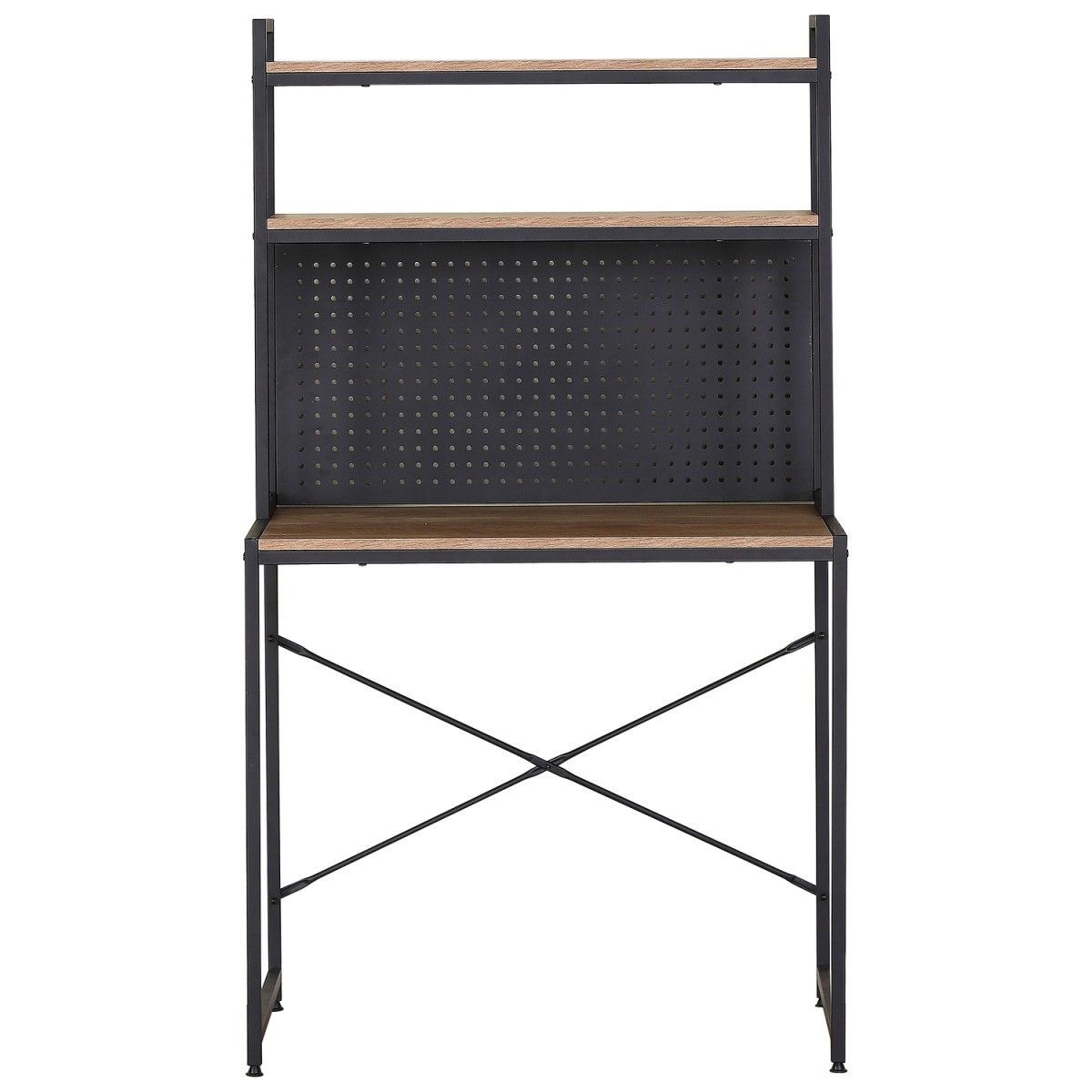 Γραφείο ArteLibre OSWELL Με Ράφια Μαύρο/Δρυς Μέταλλο/Μοριοσανίδα 84x50x148.5cm Γραφείο ArteLibre OSWELL Με Ράφια Μαύρο/Δρυς Μέταλλο/Μοριοσανίδα 84x50x148.5cm