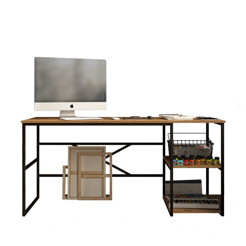 Γραφείο ArteLibre GALLOWAY Πεύκο/Μαύρο Μοριοσανίδα/Μέταλλο 160x60x75cm Γραφείο ArteLibre GALLOWAY Πεύκο/Μαύρο Μοριοσανίδα/Μέταλλο 160x60x75cm