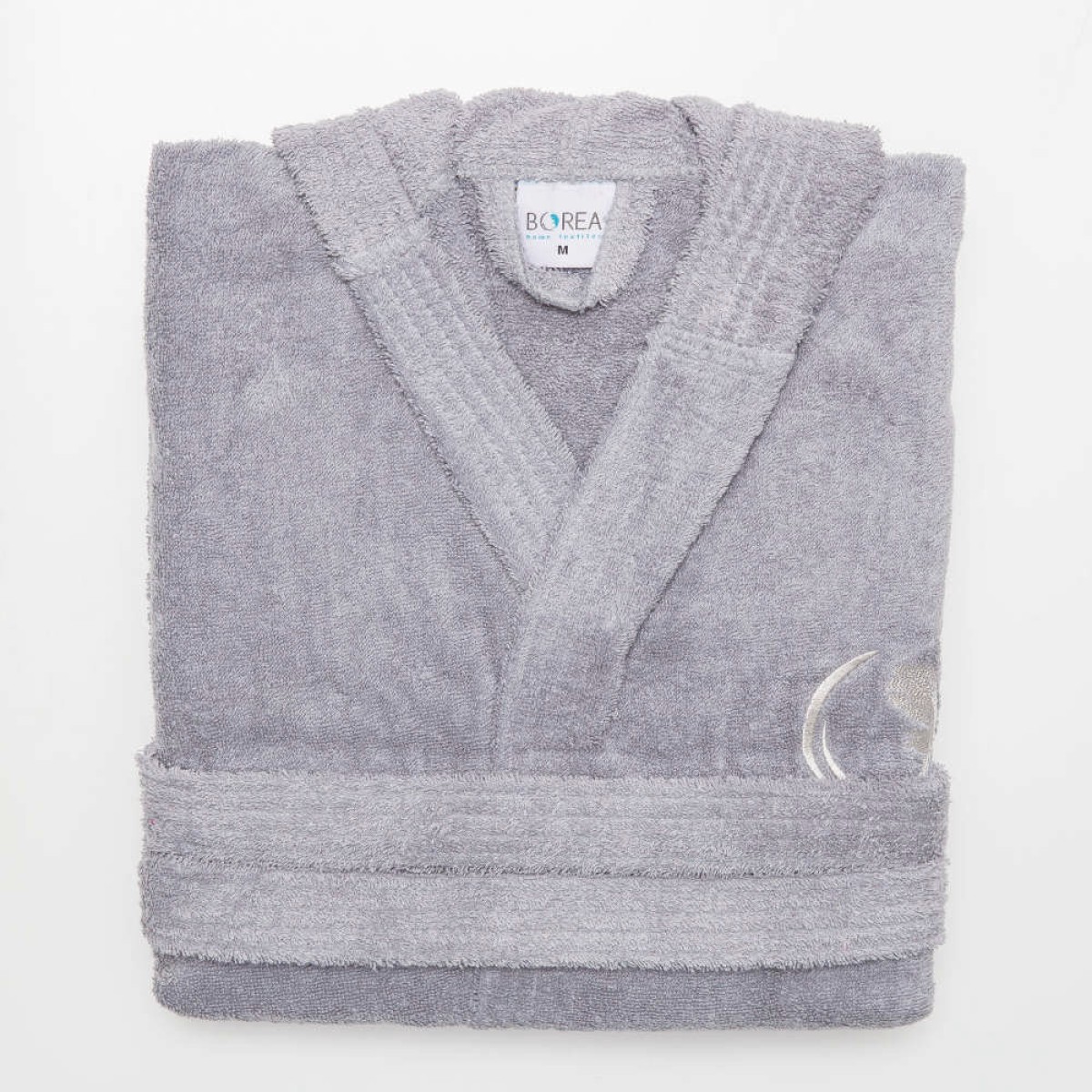 Μπουρνούζι Ενηλίκων Με Κουκούλα Logo Γκρι