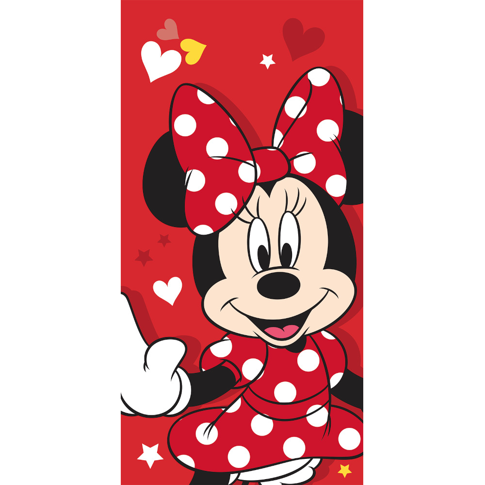Πετσέτα Θαλάσσης Βαμβακερή Βελούδινη Hello Minnie 320gsm