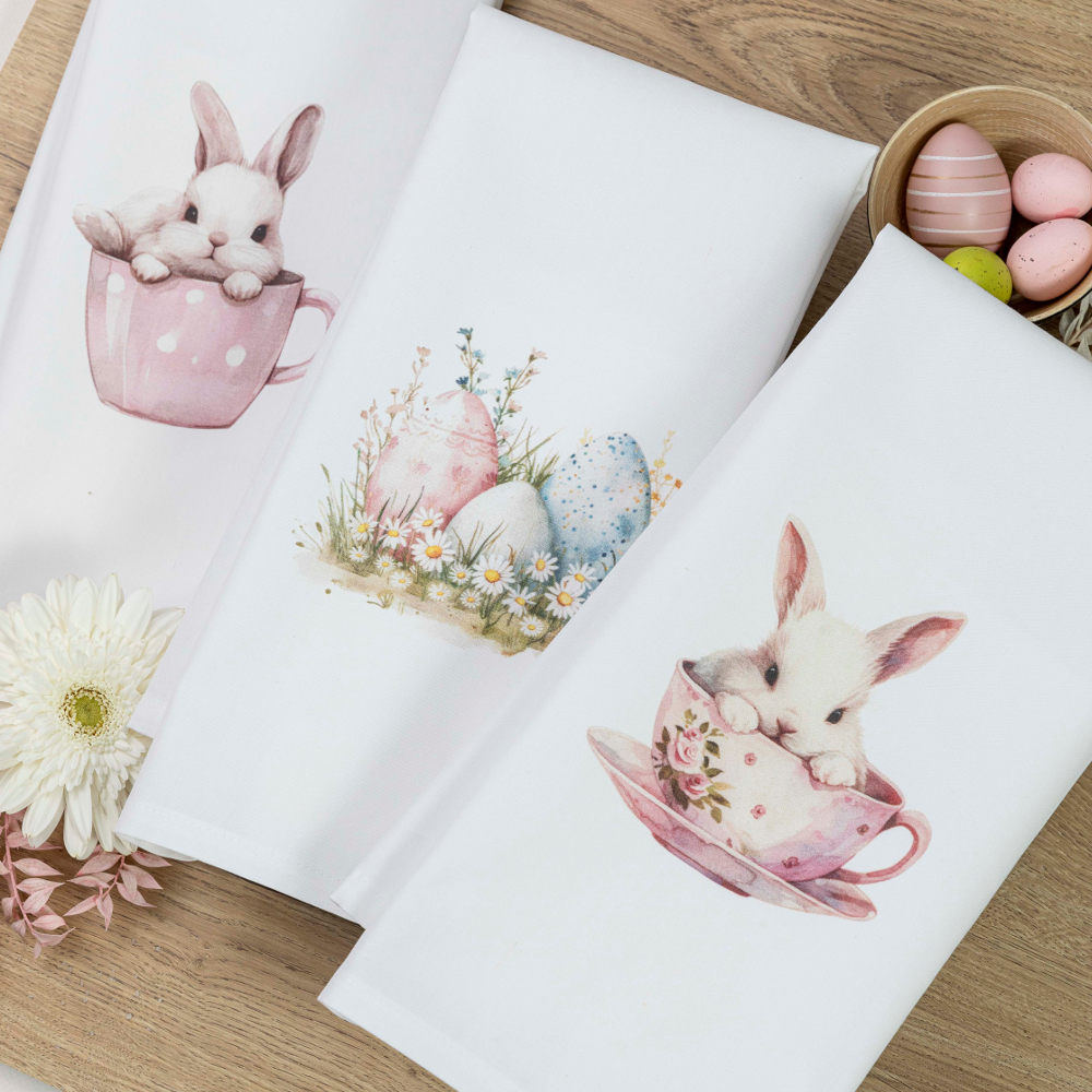 Ποτηρόπανα Κουζίνας BunnyCup Σετ 3ΤΜΧ