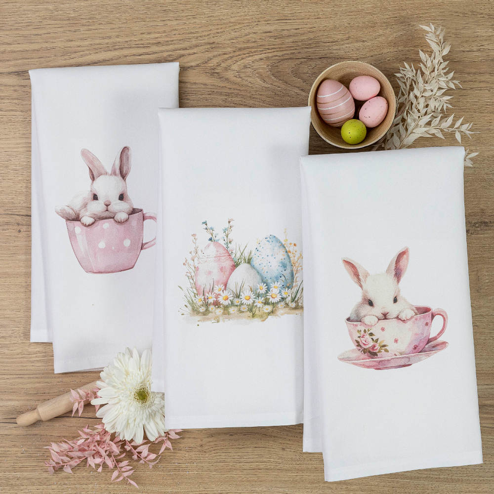 Ποτηρόπανα Κουζίνας BunnyCup Σετ 3ΤΜΧ