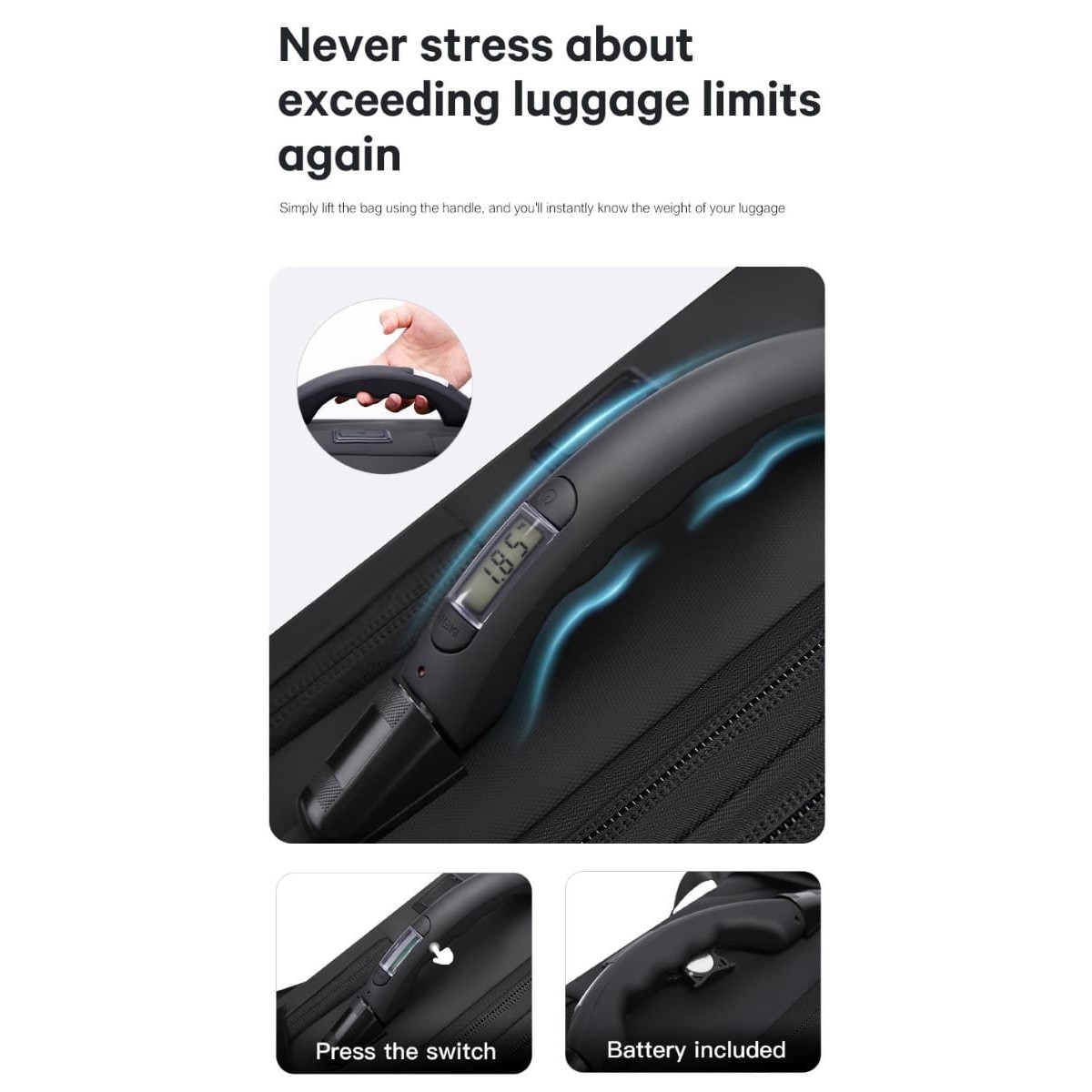 Σακίδιο πλάτης vacuum Tsa Lock με ζυγαριά 36L Laptop 17,3” Bange 1909-8 μαύρο