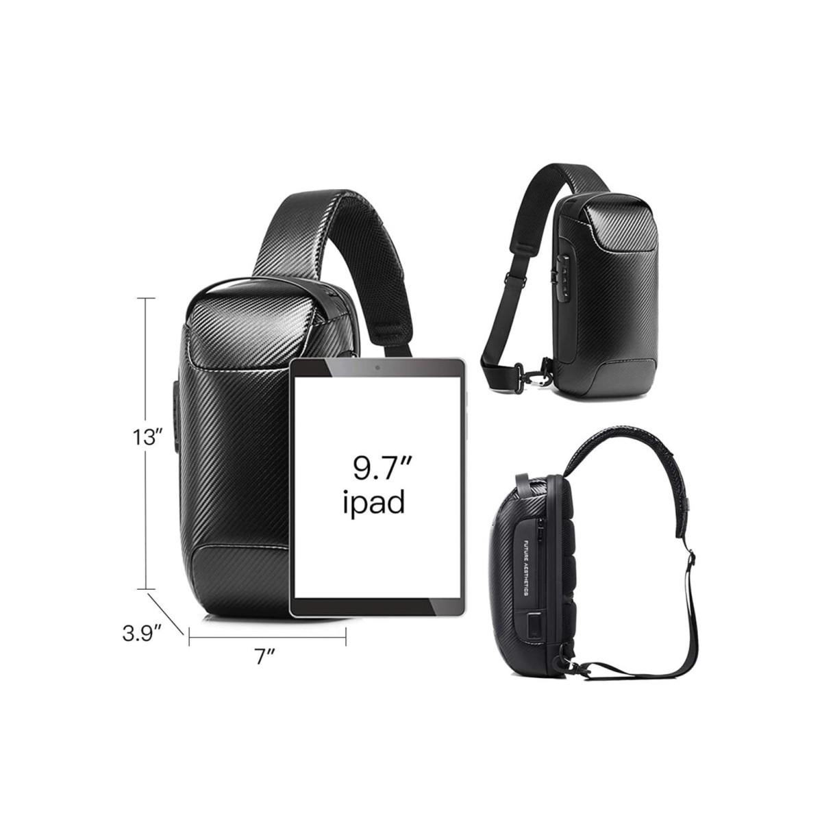 Τσαντάκι ώμου χιαστί crossbody Bange 22085 plus μαύρο