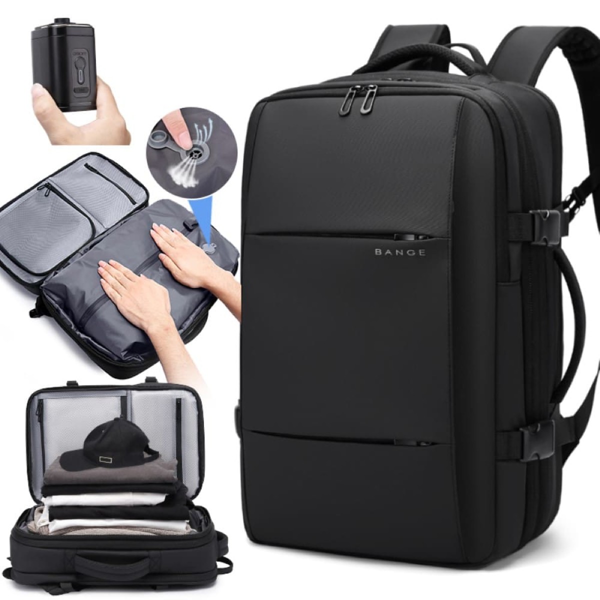 Σακίδιο πλάτης vacuum Tsa Lock 36L Laptop 17,3” Bange 3028 μαύρο