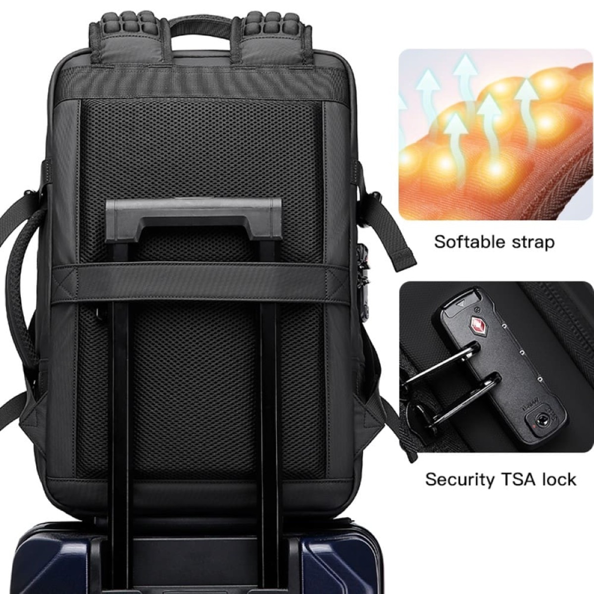 Σακίδιο πλάτης vacuum Tsa Lock 36L Laptop 17,3” Bange 3028 μαύρο