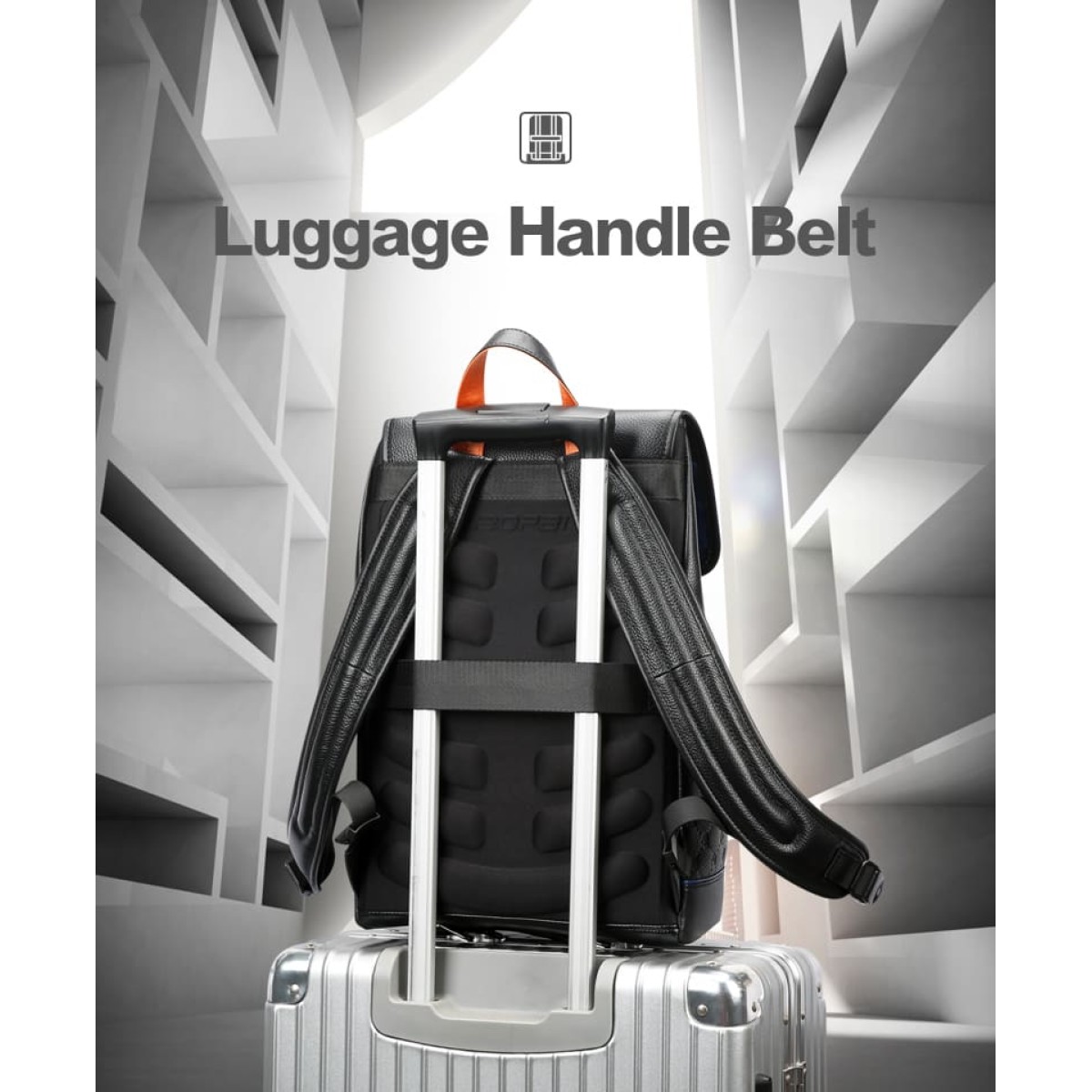 Σακίδιο πλάτης Δερμάτινο 20L Laptop 15,6” Bopai 61-128811 μαύρο