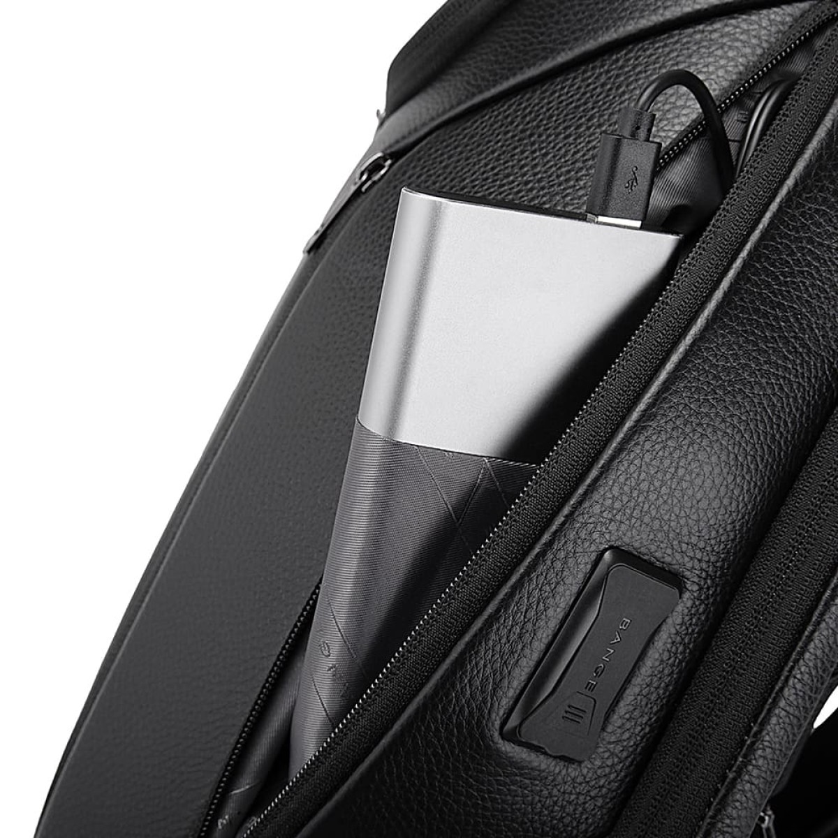 Δερμάτινο Σακίδιο πλάτης 24L Laptop 15,6” Bange 6623 μαύρο