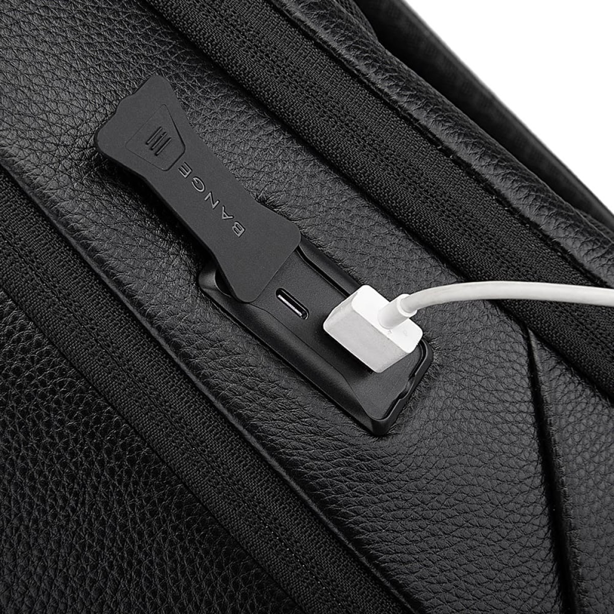 Δερμάτινο Σακίδιο πλάτης 24L Laptop 15,6” Bange 6623 μαύρο