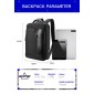 Σακίδιο πλάτης Αντικλεπτικό 24L Laptop 15,6” Bopai 751-006641A μαύρο