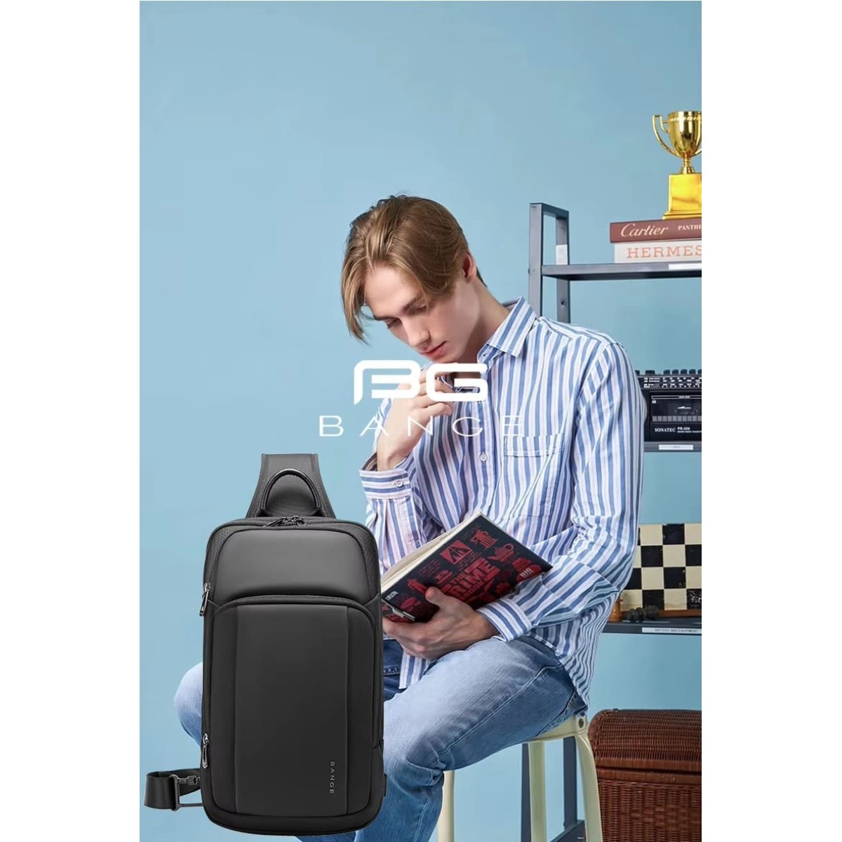 Τσαντάκι ώμου χιαστί crossbody Bange 7795 μαύρο