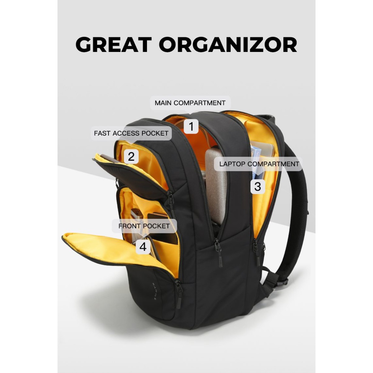 Σακίδιο πλάτης 24L Laptop 15,6” Bange 7839 μαύρο