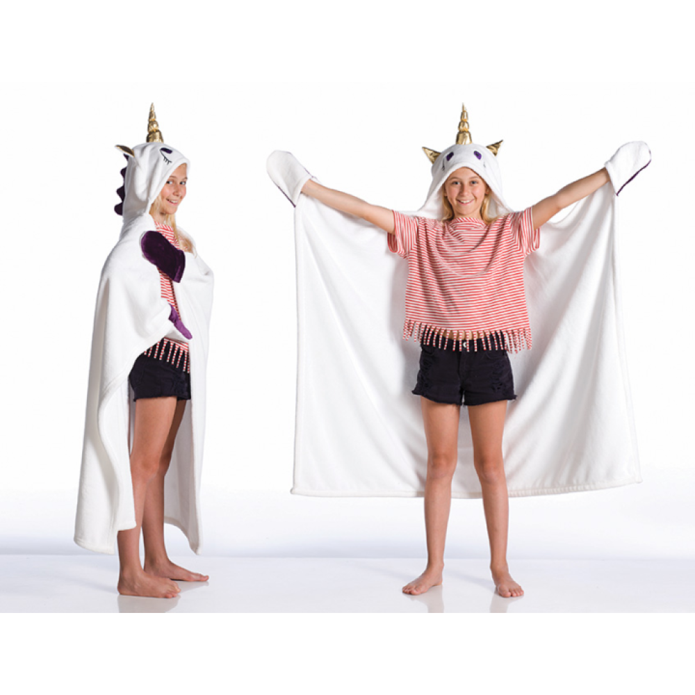 KANGURU Unicorn blanket, Hooded cape with paw gloves