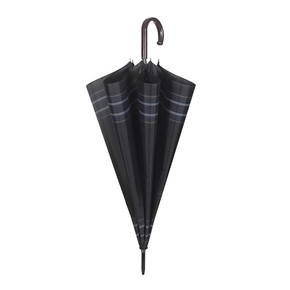Umbrella Gent Golf 65/8 Aut. black with border stripe μπλε
