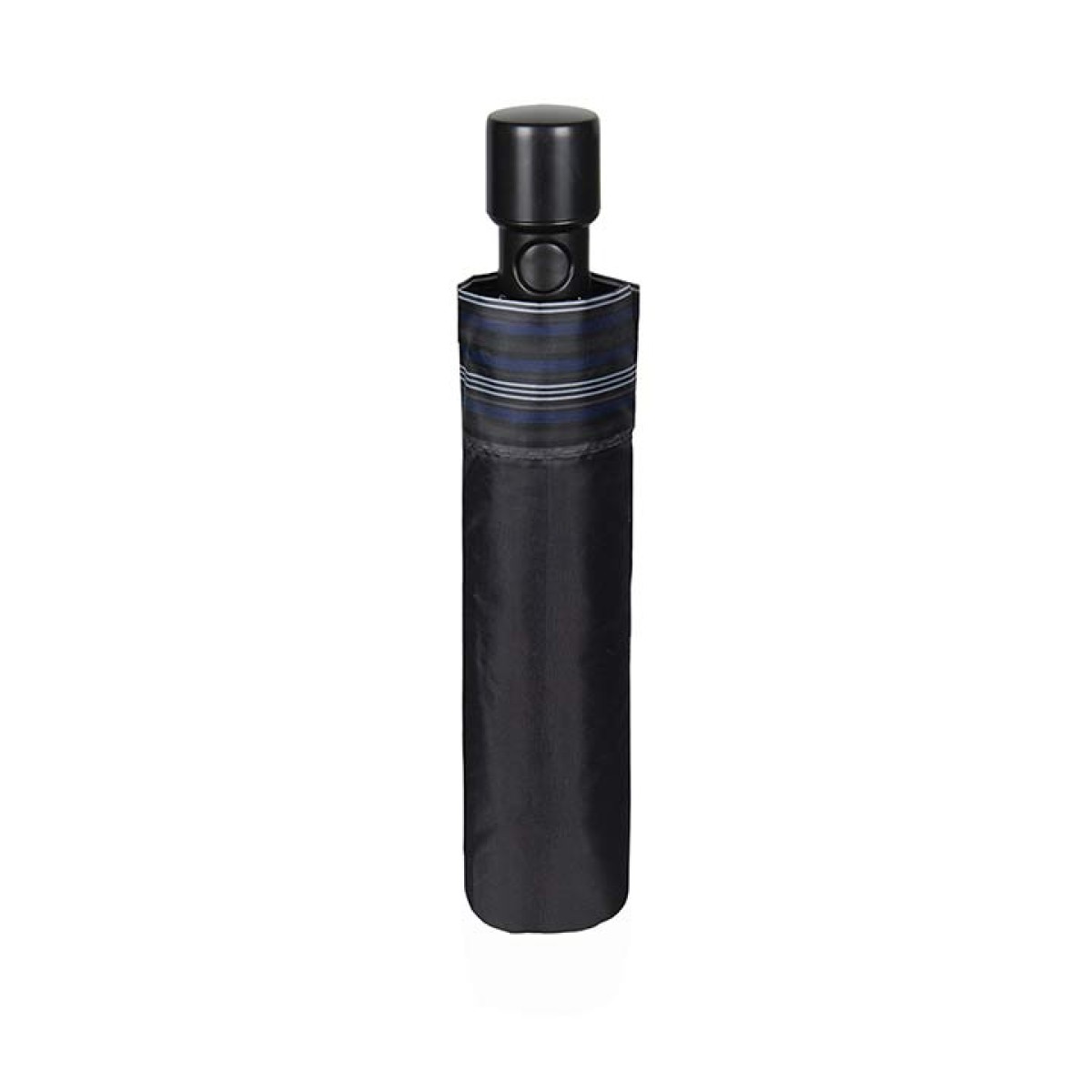 Umbrella Gent Mini 54/8 Aut. 3 section round black with border stripe μπλε
