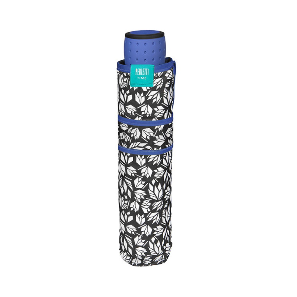 Umbrella Lady Mini 54/8 Man. 3 section round White black fluo windproof Microfibre μπλε