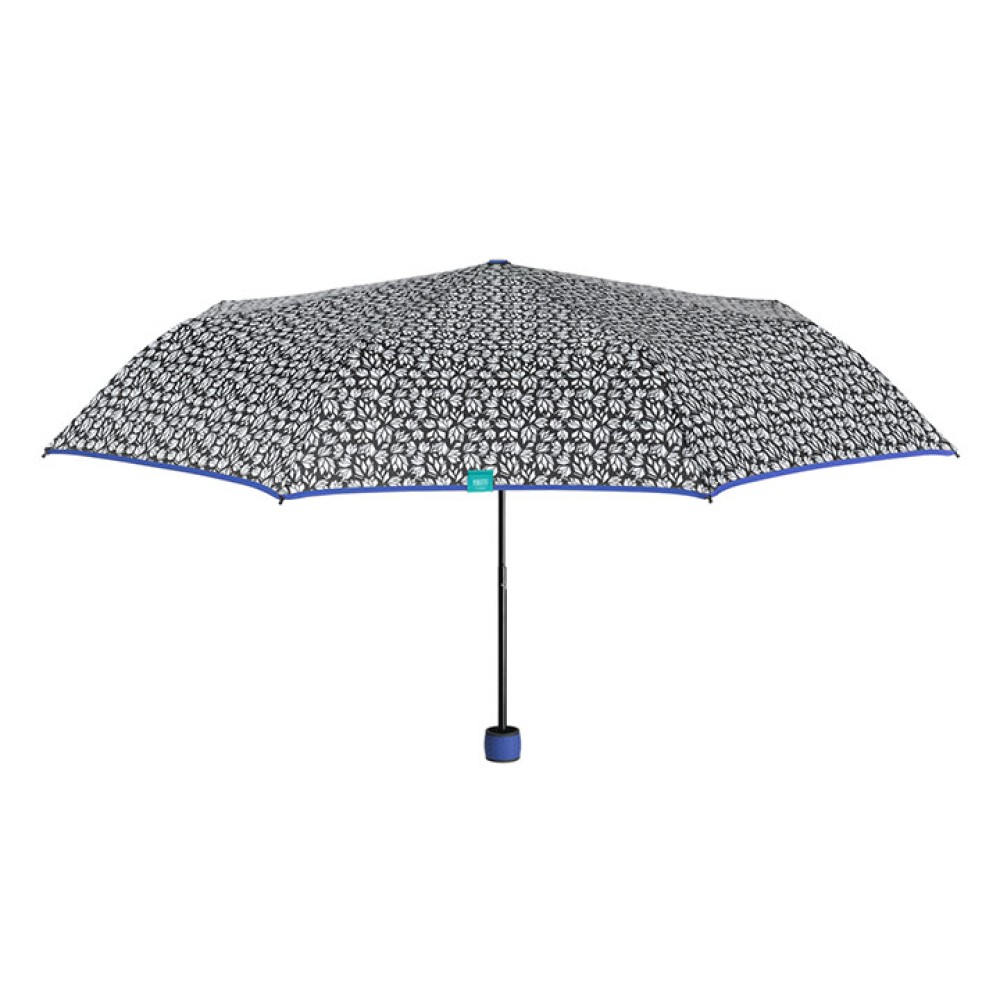 Umbrella Lady Mini 54/8 Man. 3 section round White black fluo windproof Microfibre μπλε