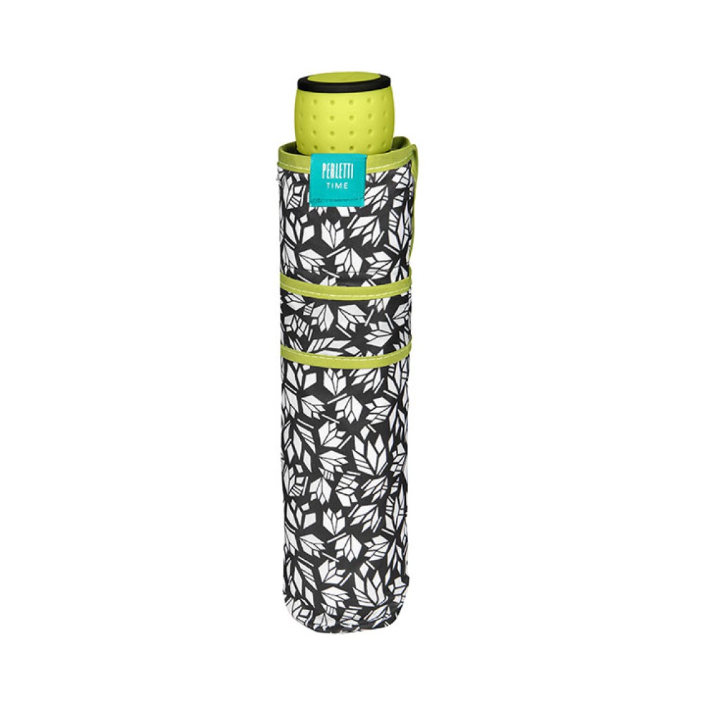 Umbrella Lady Mini 54/8 Man. 3 section round White black fluo windproof Microfibre πράσινο