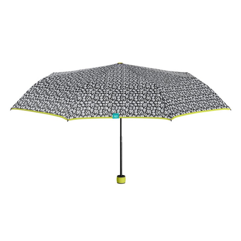 Umbrella Lady Mini 54/8 Man. 3 section round White black fluo windproof Microfibre πράσινο