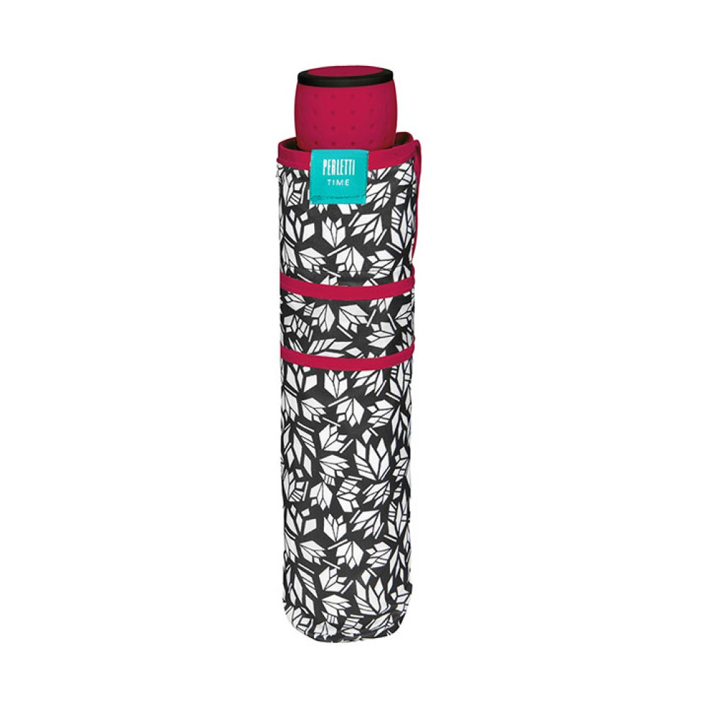 Umbrella Lady Mini 54/8 Man. 3 section round White black fluo windproof Microfibre κόκκινο