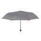 Umbrella Lady Mini 54/8 Man. 3 section round White black fluo windproof Microfibre κόκκινο
