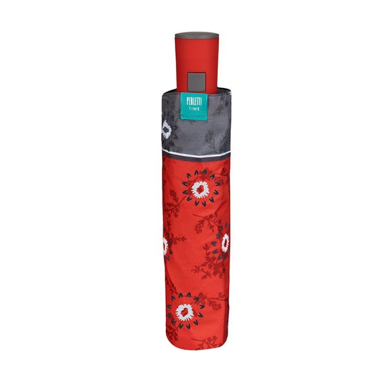 Umbrella Lady Mini 54/8 Aut. 3 section round printed flowers printed windproof Microfibre κόκκινο