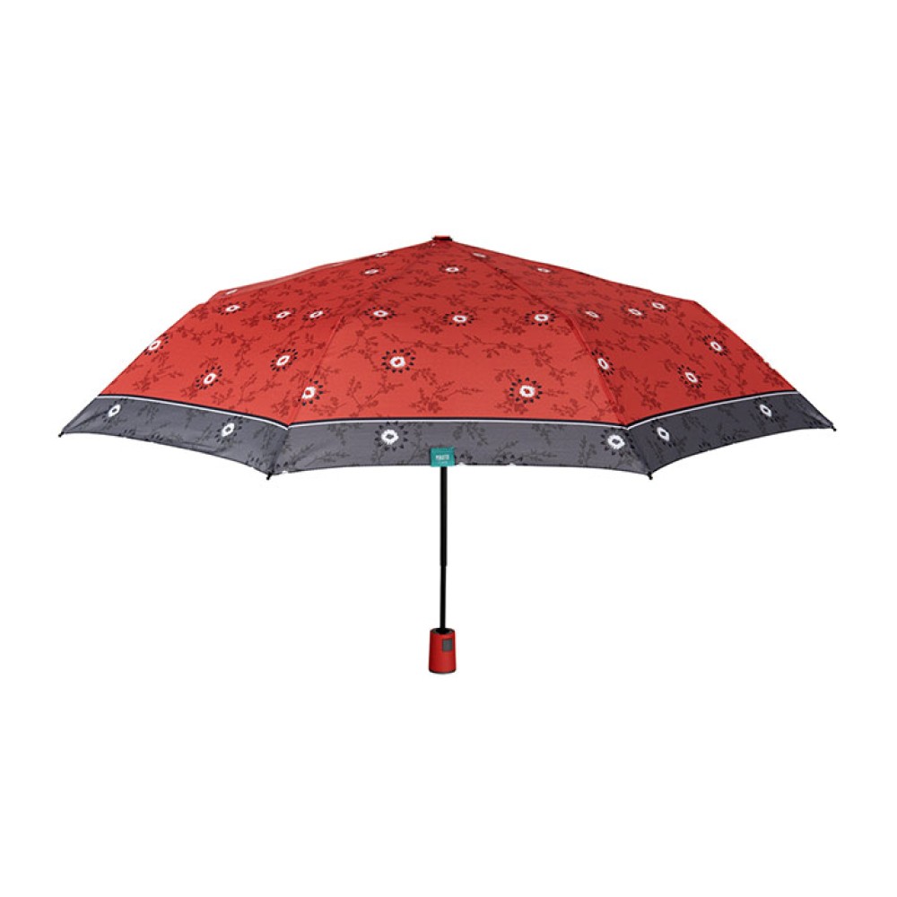 Umbrella Lady Mini 54/8 Aut. 3 section round printed flowers printed windproof Microfibre κόκκινο