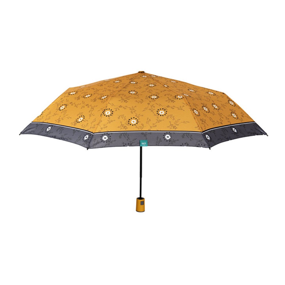 Umbrella Lady Mini 54/8 Aut. 3 section round printed flowers printed windproof Microfibre κίτρινο