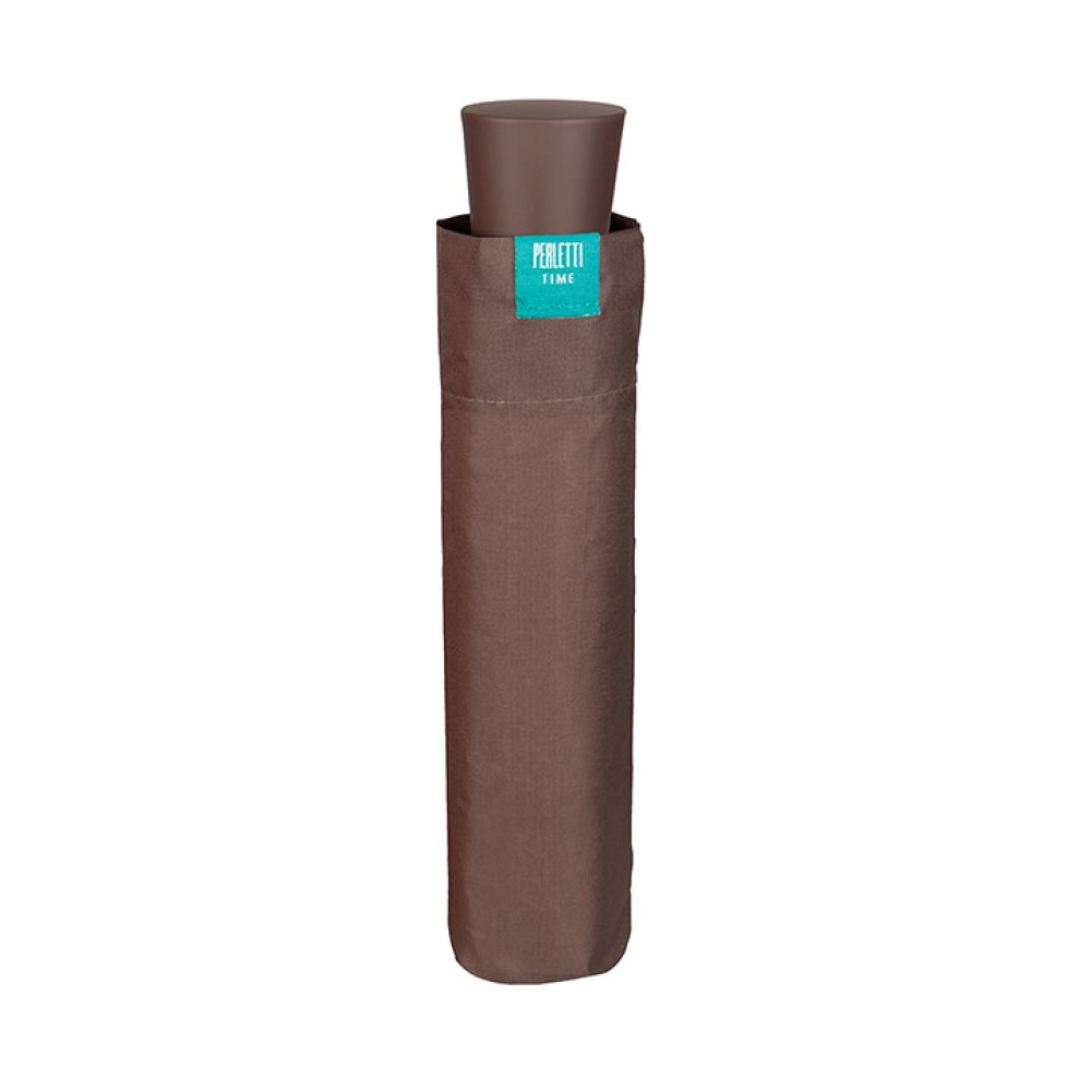 Umbrella Lady Mini 54/8 Man. 3 section round solid color windproof Microfibre καφέ