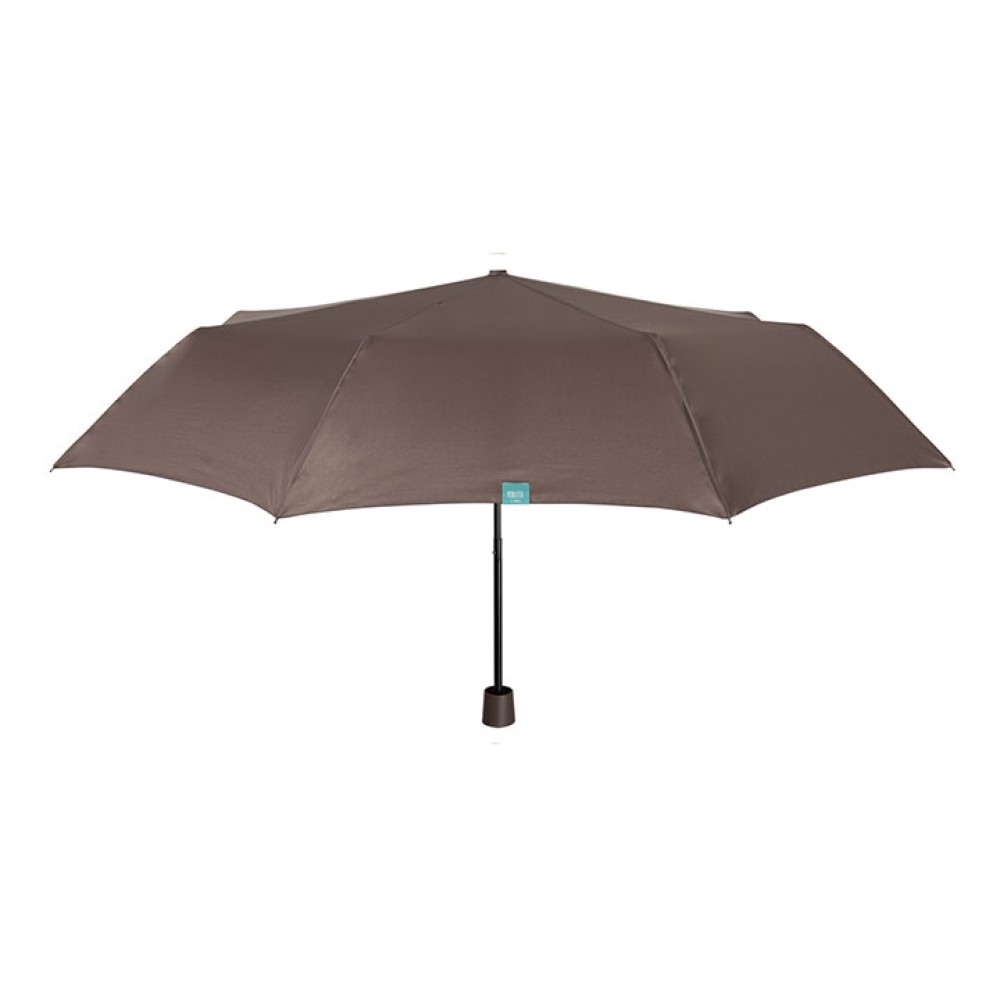Umbrella Lady Mini 54/8 Man. 3 section round solid color windproof Microfibre καφέ