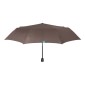 Umbrella Lady Mini 54/8 Man. 3 section round solid color windproof Microfibre καφέ