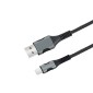 EGOBOO ChargeFlow Fabric Cable USB-A to USB-C, 1.2m, Black