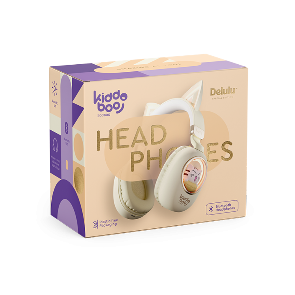 Kiddoboo Delulu Bluetooth Headphones Gold