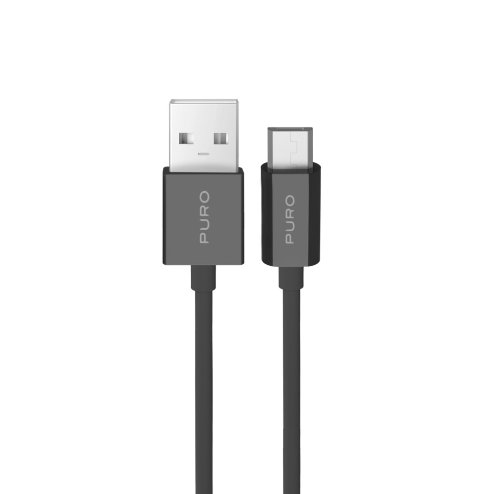 Puro Cable in TPE , USB-A Micro USB, 1m, 2.0, 12W, Black