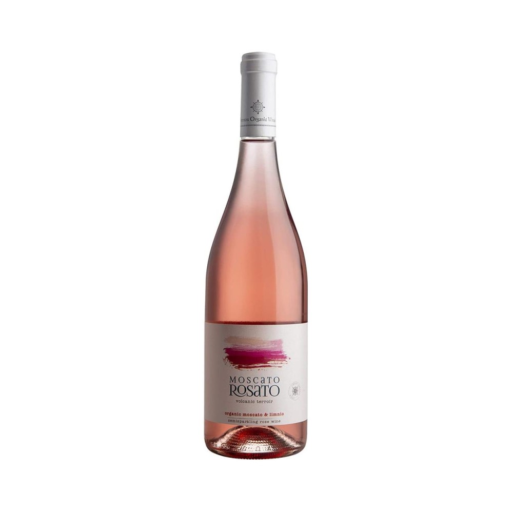 Limnos Organic wines - Moscato Rosato - Moscato Alexandrias-Limnio - Bio rose Semi-sweet - Semi Sparking Wine,750ml