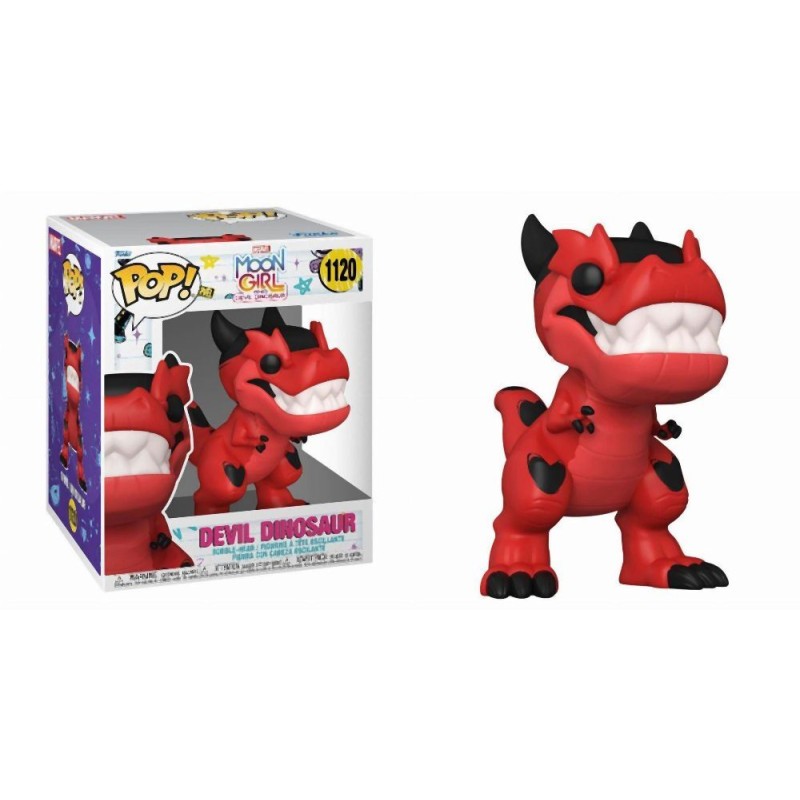 Funko Pop! Super Marvel: Moon Girl &amp; Devil Dinosaur S1 - Devil Dinosaur #1120 Bobble-Head Vinyl Figure (6")