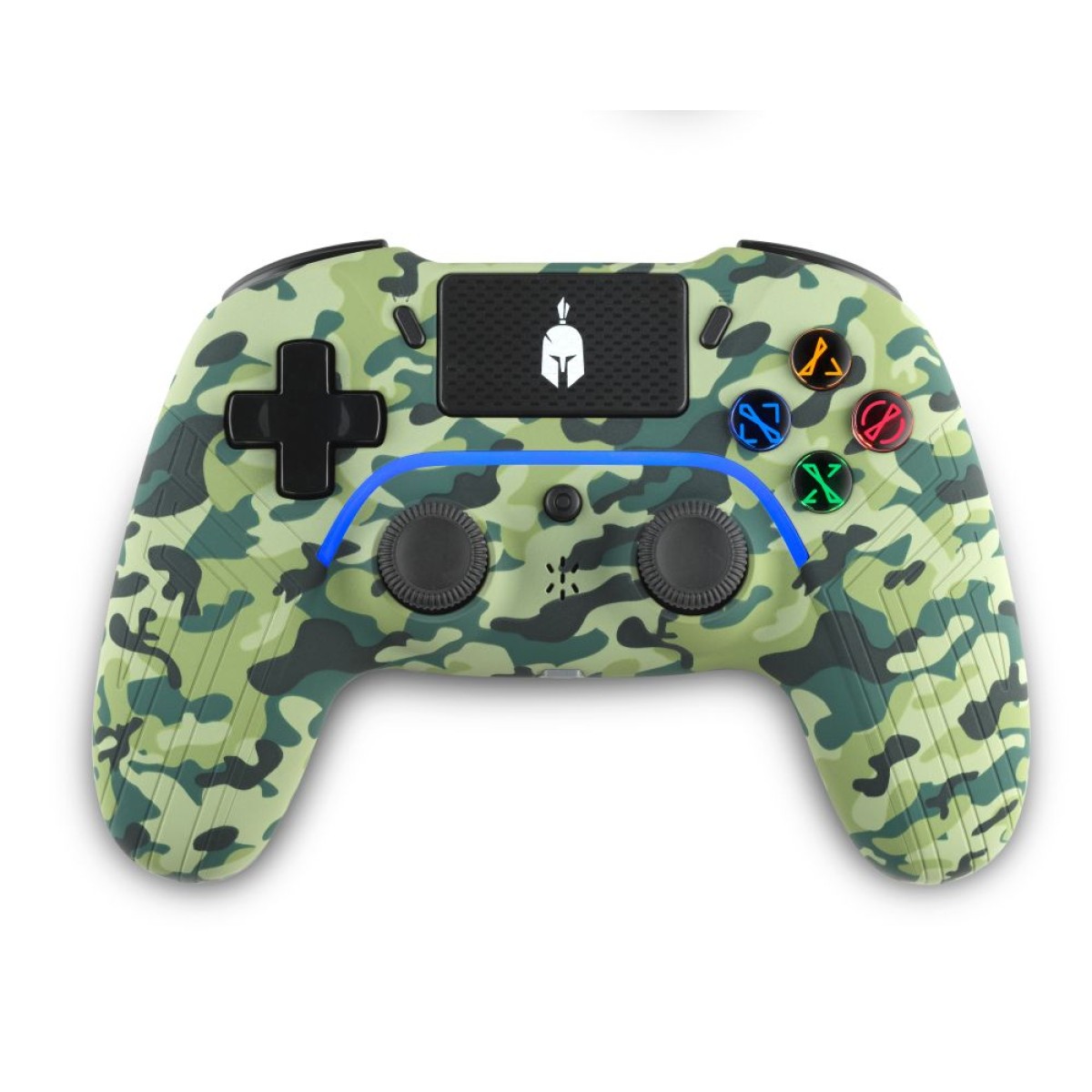 Spartan Gear - Aspis 4 Wired  Wireless Controller (compatible with PC [wired] and playstation 4 [wireless]) (colour: Green Camo)