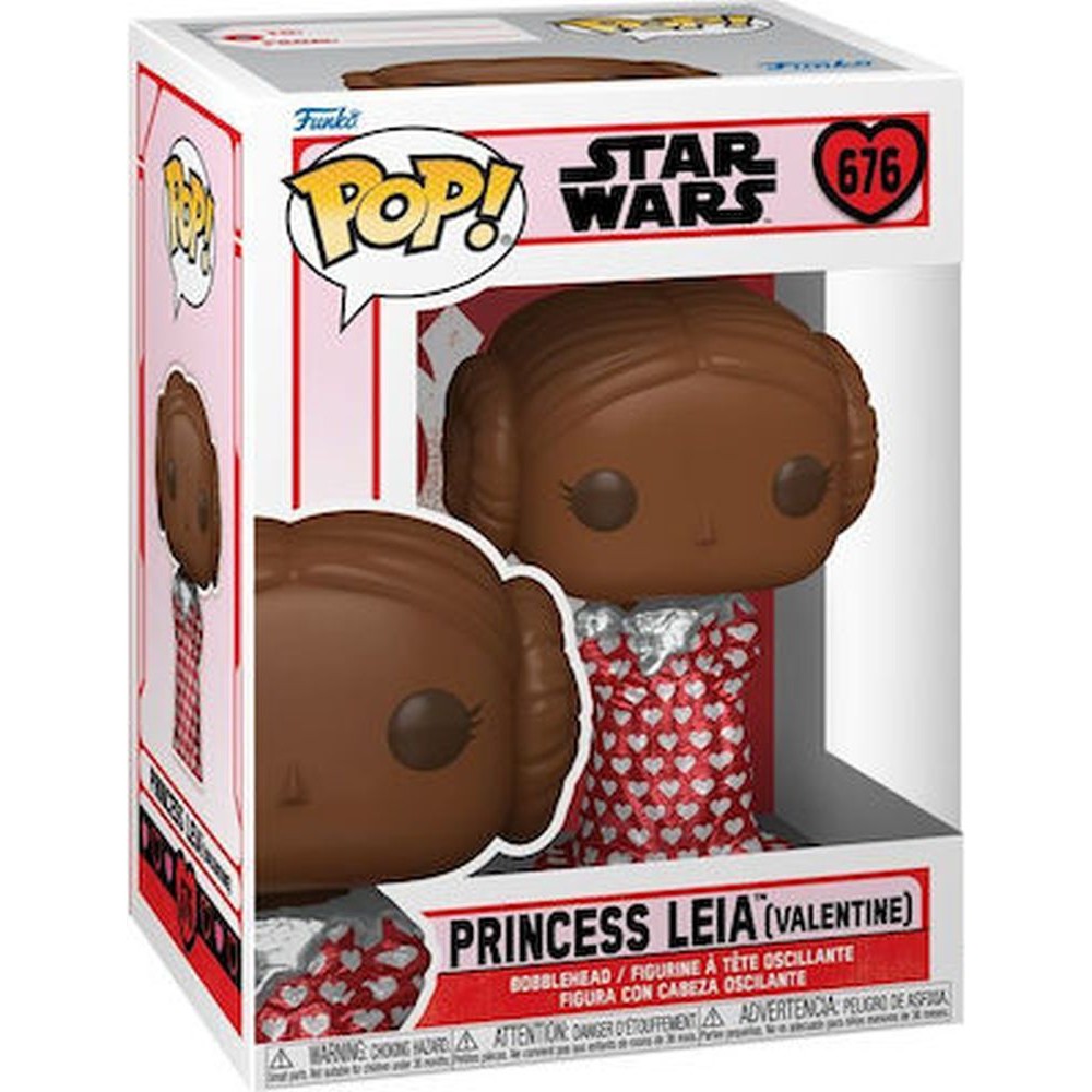 Funko Pop! Disney: Star Wars Valentine's Day 2024 - Princess Leia (Valentine Chocolate) #676 Bobble-Head Vinyl Figure