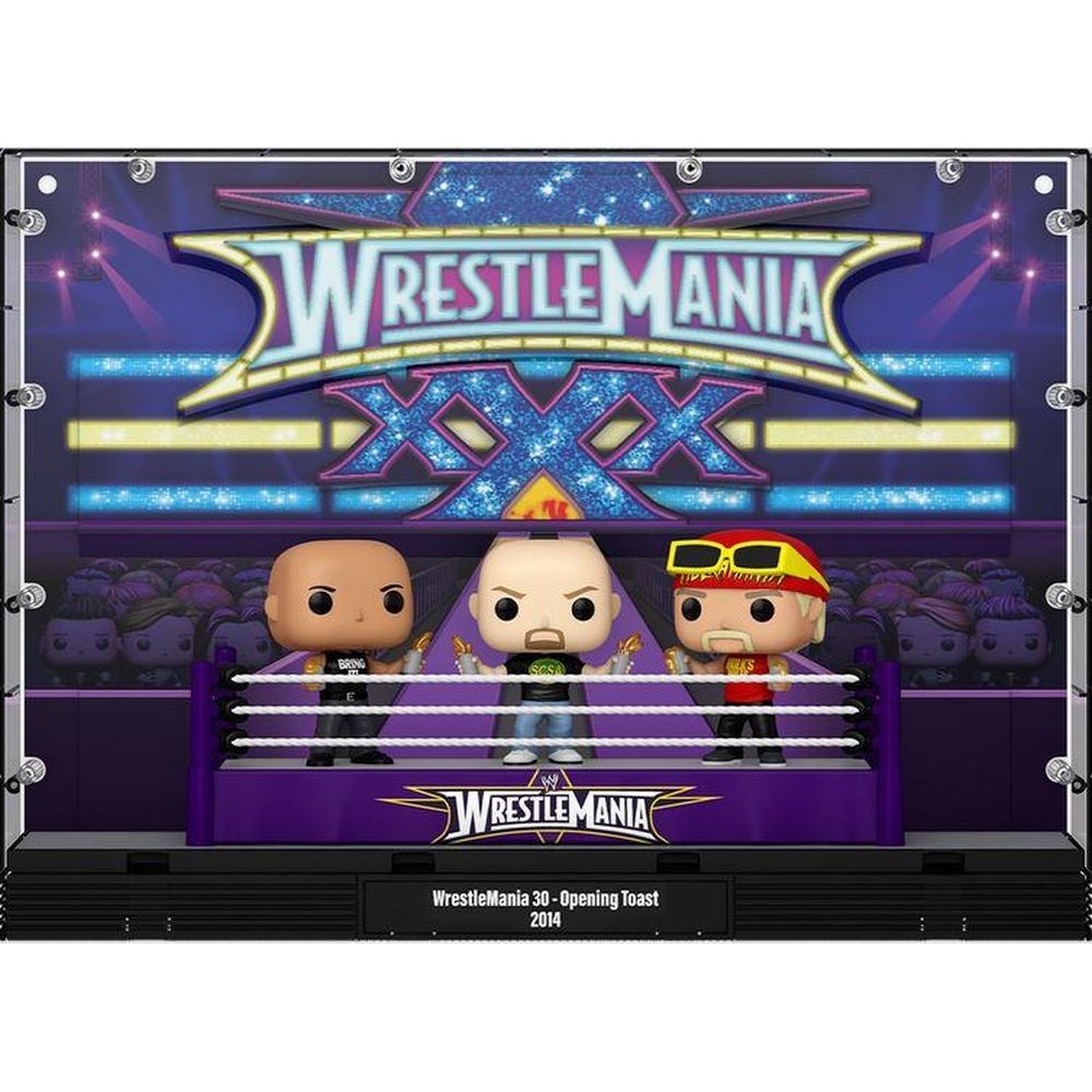 Funko Pop! Moment Deluxe: WWE - Wrestlemania 30 Opening Toast The Rock/ 'Stone Cold' Steve Austin/ Hulk Hogan #05 Vinyl Figure
