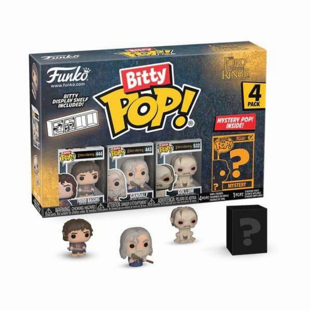 Funko Bitty Pop! 4-Pack: The Lord of the Rings - Frodo Baggins, Gandalf, Gollum, Mystery Pop! Vinyl Figures