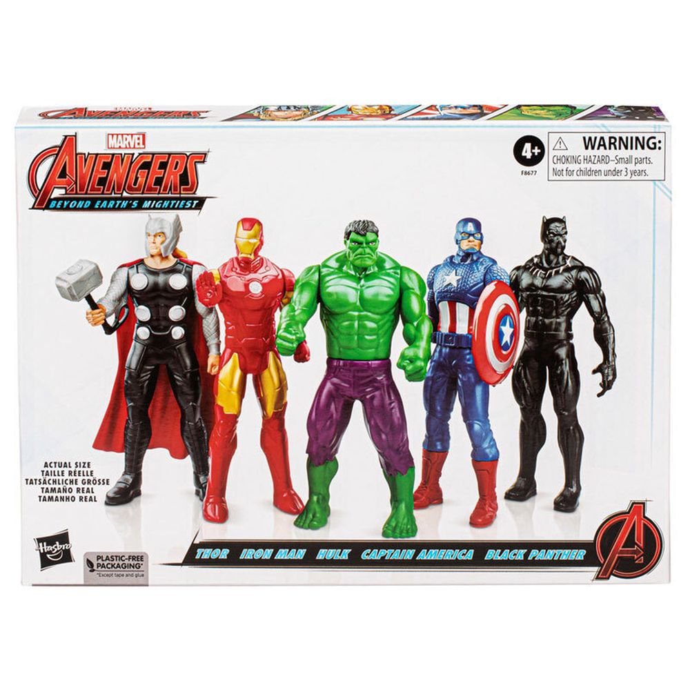 Hasbro Marvel Avengers: Beyond Earth's Mightiest - Thor / Iron Man / Hulk / Captain America / Black Panther Action Figure Set (5 Pack) (F8677)